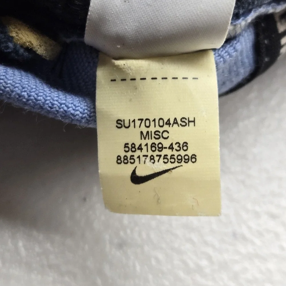 Nike Men Baseball Cap ONE SIZE Light Blue Curved Snapback Logo Embroidered